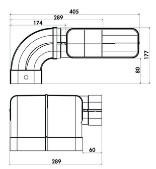 Flow 150 set met buizen voor kookplaatafzuiging