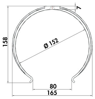 Ronde buishouder 150