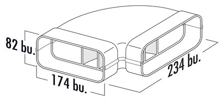 MF-RBH 125 buisbocht horizontaal 90°
