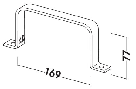 Vlakke buishouder 125