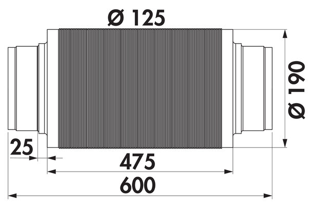 Geluiddemper &Oslash;125mm