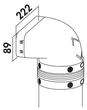 Compair Prime Flow&reg; P-UR 150 omkeerstuk 90&deg; met ronde buis 500mm