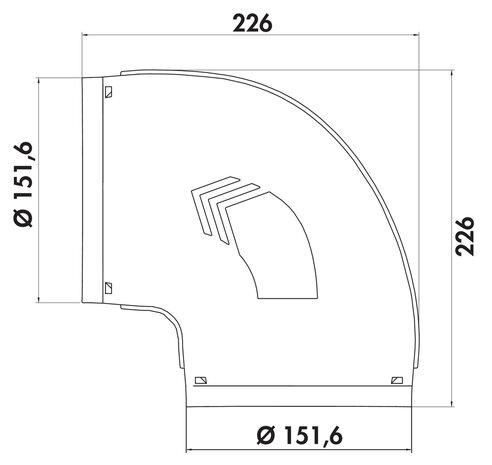 Compair Prime Flow&reg; P-RBV 150 buisbocht 90&deg;