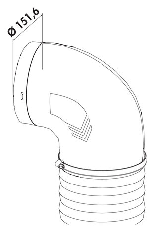 Compair Prime Flow&reg; P-RBVX 150 buisbocht 90&deg; met flexibele buis 500mm