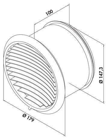 P-Turbo 150 muurdoorvoerunit incl. THERMOBOX recht