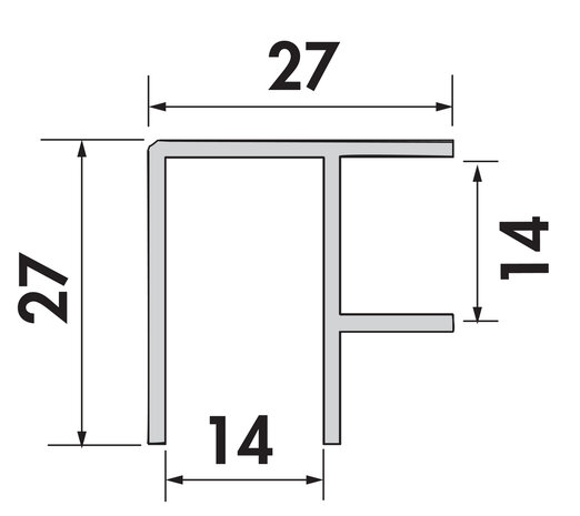 Sokkel hoekpanelen, 130mm hoog