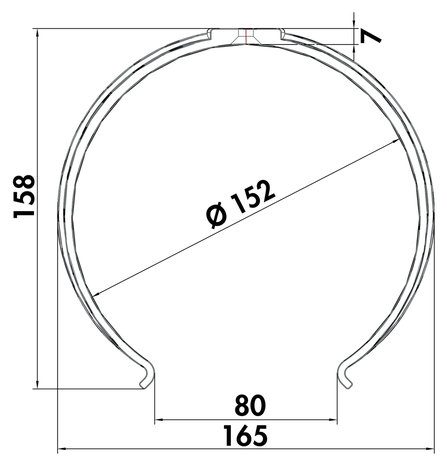 Ronde buishouder 150