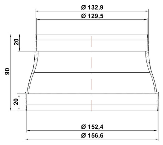 RDZ flow 125/150 Reduceerstuk