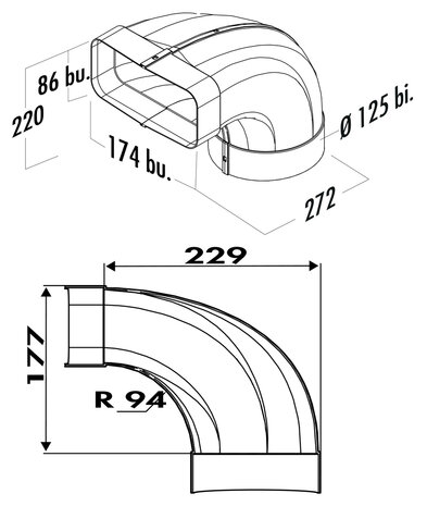 F-bion 125 omkeerstuk 90&deg;