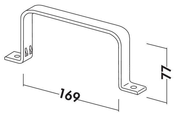 Vlakke buishouder 125