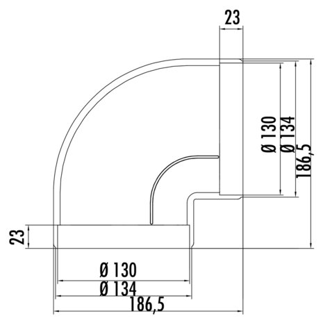 R-RBV Flow 125 buisbocht 90&deg;