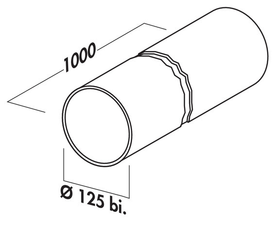 Ronde buis 125 1000mm